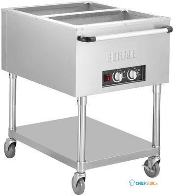 Buffalo JB983 Mobiele bain marie wagen 2x GN 1/1