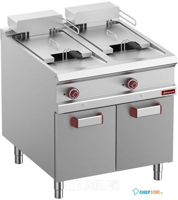 Elektrische Friteuse Met 2 Kuipen 18 Lit. Op Gesloten Kast - Diamond E9/F36A8-N 1