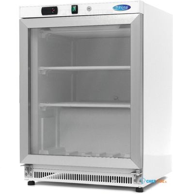 Maxima Vrieskast - 200 L - Wit - met Glazen Deur - 09405007