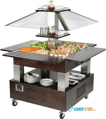 Buffet/Salade-Bar - 4x GN1/1 - Donker Hout - Roller Grill - 304180 1