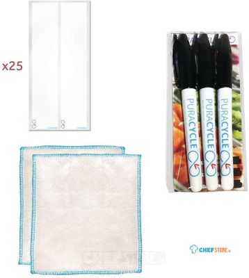 Puracycle set herbruikbare blanco flesetiketten | SA492