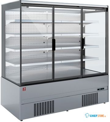 Diamond Gekoeld Wandmeubel, Zelfbediening, Klapdeuren - FULL INOX - QML13-HX 1