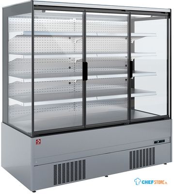 Diamond Gekoeld Wandmeubel, Zelfbediening, Klapdeuren - FULL INOX - QML15-HX 1