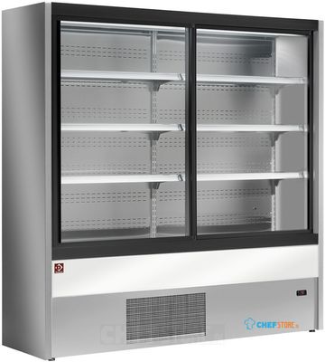 Diamond Gekoeld Wandmeubel, Geventileerd met Glazen Schuifdeuren - GRIJS/WIT - PD15/A7-R2C 1