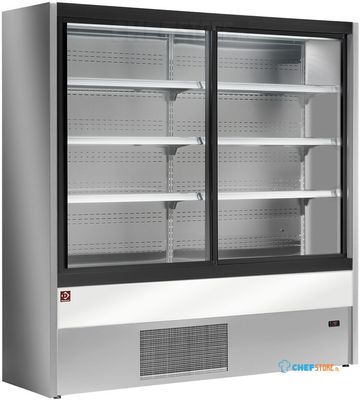 Diamond Gekoeld Wandmeubel, Geventileerd met Glazen Schuifdeuren - GRIJS/WIT - PD18/A7-R2C 1