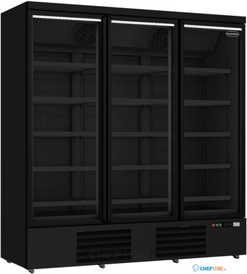 Display vrieskast | 3 glasdeuren | 1450 L | Zwart | Combisteel | 7455.2250