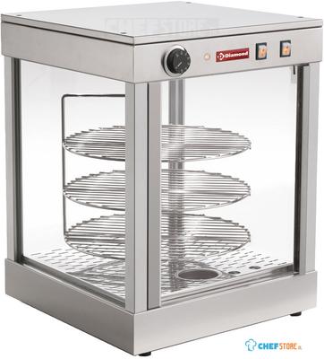 Warmhoudvitrine | Draaiend | 3 Roosters | PIZZA/D42 | Diamond 1