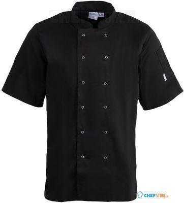 Whites Vegas Koksbuis Korte Mouw Zwart - Whites Chefs Clothing A439-3XL