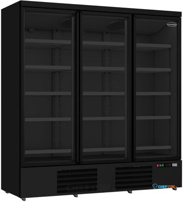 Display koelkast | 3 glasdeuren | 1530 L | ZWART | Combisteel | 7455.2235