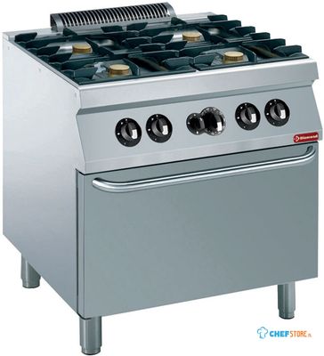 Fornuis met oven | 4 Branders | GN 2/1 | 1700 Line | G17/4BF8-N | Diamond 1