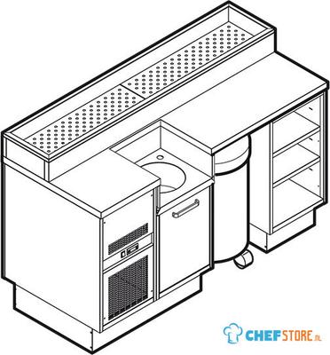 Sashimi Station 1200 mm With Refrigerated Ice Well and Wash Basin, Virtus VSSSICE120 1
