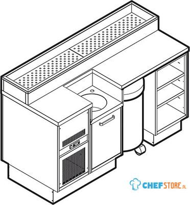 Sashimi Station 1400 mm With Refrigerated Ice Well and Wash Basin, Virtus VSSSICE140 1
