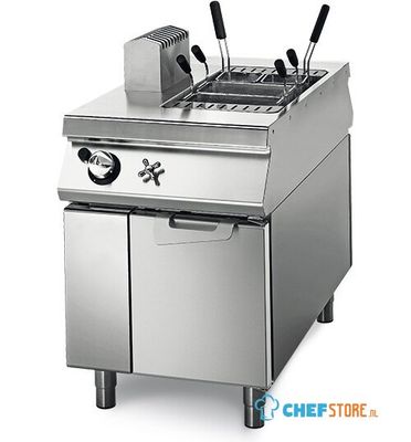 Gas Pasta Cooker On Cabinet With Door, 1 GN 1/1 Well - 40 Litres, Virtus VS11060CPGS 1