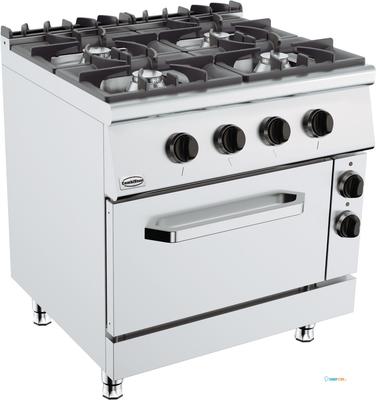 BASE 900 GASFORNUIS 4 BR. Met ELEKTRISCHE OVEN - Combisteel 7178.3020 1