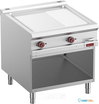 El. Bakplaat - Verchroomd - 2/3 Vlak 1/3 Geribd - Module 1/1 - Op Open Kast - Diamond E9/PMCA8-N 1