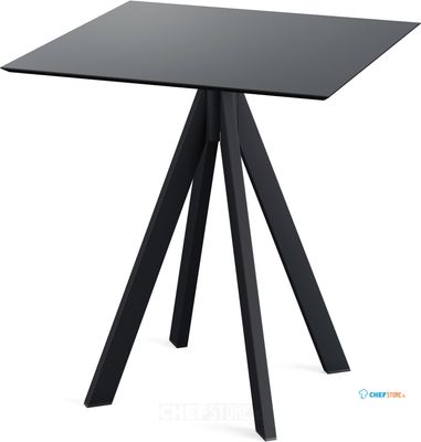 Infinity Terrastafel Zwart Frame + Zwart HPL 70x70 cm - Essentials 120011077