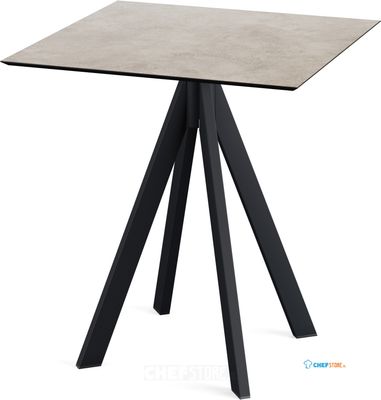 Infinity Terrastafel Zwart Frame + Moonstone HPL 70x70 cm - Essentials 120011377