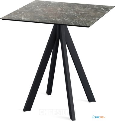 Infinity Terrastafel Zwart Frame + Galaxy Marble HPL 70x70 cm - Essentials 120011577