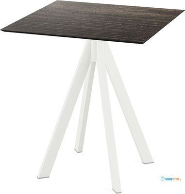 Infinity Terrastafel Wit Frame + Riverwashed Wood HPL 70x70 cm - Essentials 120021477