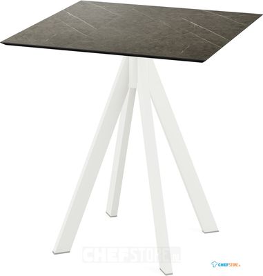 Infinity Terrastafel Wit Frame + Midnight Marble HPL 70x70 cm - Essentials 120021677