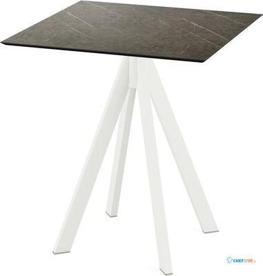 Infinity Terrastafel Wit Frame + Midnight Marble HPL 70x70 cm - Essentials 120021677