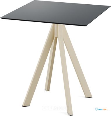 Infinity Terrastafel Zand Frame + Zwart HPL 70x70 cm - Essentials 120031077