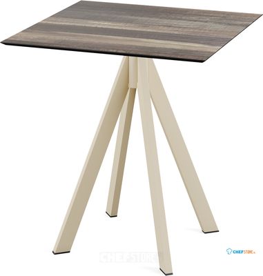 Infinity Terrastafel Zand Frame + Tropical Wood HPL 70x70 cm - Essentials 120031277