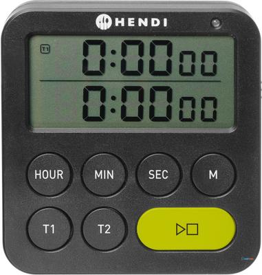 Timer Dubbele, HENDI, Zwart, 82x20x(H)86mm - 582046 1