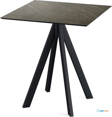 Infinity Terrastafel Zwart Frame + Midnight Marble HPL 70x70 cm - Essentials 120011677