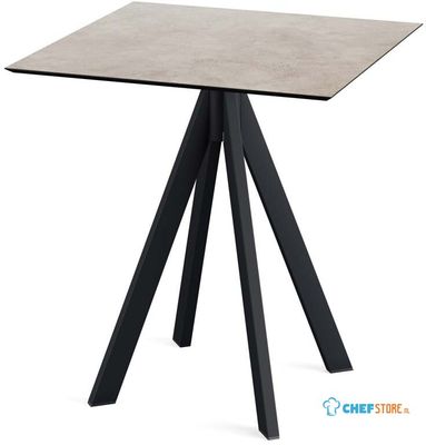 Infinity Terrastafel Zwart Frame + Moonstone HPL 70x70 cm - Essentials 120011377