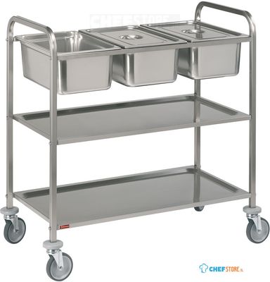 Diamond Serveerwagen in R.V.S., 3x GN 1/1 + 2 niveau's | CP3/311 1
