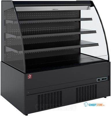 Diamond Halfmuurkoelkast, Zelfbediening, Open, met Gordijn - FULL BLACK - FRM09-G5 1