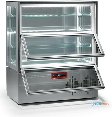 Diamond Vitrine, 4 zijden uit glas, 4 niveaus, 2 deuren, geventileerd | KUB/52AV 1