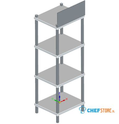 Advertising Shelving Made of Stainless Steel With 4 Shelves, 700x600x2000 Mm - HCD0005