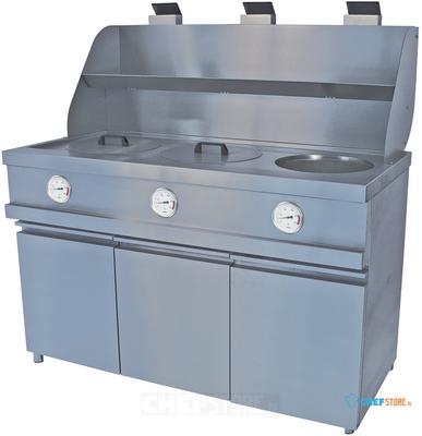 Diamond MECA-FRYER/3B Gasfriteuse HEAVY DUTY, 3 ronde kuipen, mechanisch