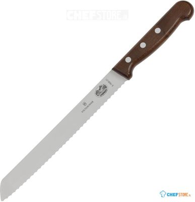 Victorinox Gekarteld Broodmes met Houten Handvat 21,5 cm - DP582
