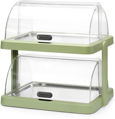 HENDI 871973 Koeldisplay met dubbele roltop Duo, UNIQ, , designed by Robert Bronwasser, Groen, 480x355x(H)480mm