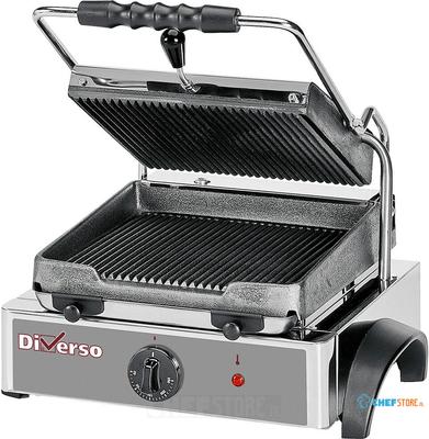 Diverso By Diamond Elektrische Panini Grill, Geribde Platen - WR-GR42-33 1