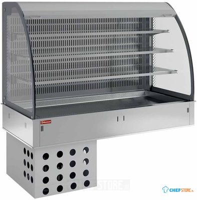 Muurmodel met Kuip En Open Uitstalvitrine 3 Niveau's (met Gordijn), Gekoeld, Geforceerd, 5x GN1/1 - Diamond DPA/BCVA318-R2 1