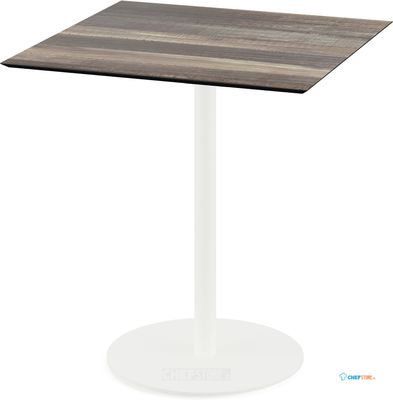 Urban Terrastafel Wit Frame + Tropical Wood HPL 70x70 cm - Essentials 130021277