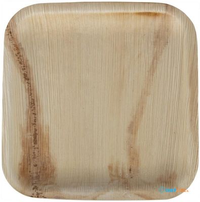 Fiesta Compostable Fiesta Composteerbare Palmblad Borden Vierkant 200mm (Pakket van 100) - HT872