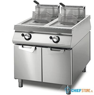 Gas Fryer 13+13 Liters On Cabinet With Door, Virtus VS11080FRGS13 1