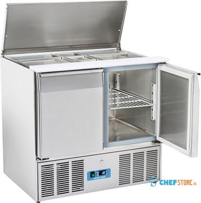 Saladette met deksel | 2 deuren, 1/1GN | Snijplank voor | Cool Head | 712100 1