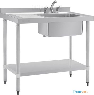 Vogue RVS spoeltafel met afdruiprek links, Vogue DY821