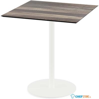 Urban Terrastafel Wit Frame + Tropical Wood HPL 70x70 cm - Essentials 130021277