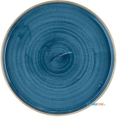Churchill Super Vitrified Churchill Stonecast Java Blue Bord met Opstaande Rand 25.9 cm Pak van 6 - HR386
