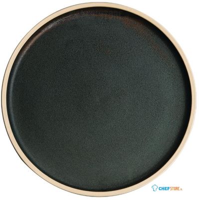 Olympia Canvas platte ronde borden donkergroen 25cm | FA322