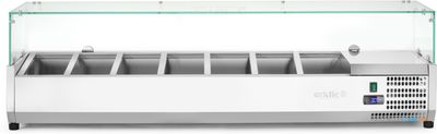 Opzet Koelvitrine | 7x GN 1/3 | hard glazen kap | Arktic 232989
