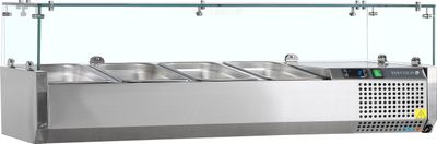 TEFCOLD OPZETKOELING 1/4 in GLAS - 5 X GN 1/4 - zonder Bakjes - VK33-120