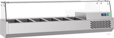 Gekoelde Opzetvitrine | 6x 1/3 GN | Glaswand | RVS | Combisteel | 7489.5240 1